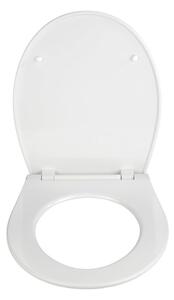 Bijelo WC sjedalo sa LED svjetlima i jednostavnim zatvaranjem Wenkoo Gubbio, 44 x 36,8 cm