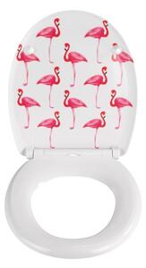WC sjedalo s lakim zatvaranjem Wenkoo Flamingo, 45 x 38 cm