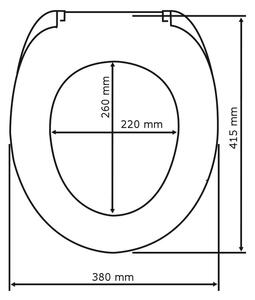 Mat crno WC sjedalo Wenkoo Prima, 41 x 38 cm