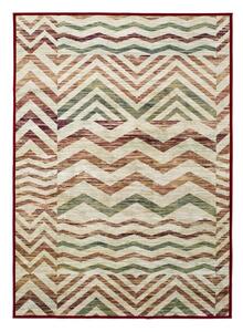 Bež i tamnocrveni tepih od viskoze Universal Belga Zig Zag, 70 x 110 cm