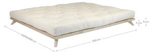 Crni bračni krevet od borovine s podnicom 160x200 cm Senza – Karup Design