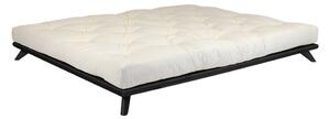 Crni bračni krevet od borovine s podnicom 160x200 cm Senza – Karup Design