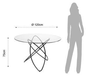 Blagovaonski stol s pločom od kaljenog stakla Tomasucci Hula Hoop, ⌀ 120 cm