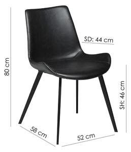 Crna stolica od umjetne kože za blagovaonicu DAN-FORM Denmark Hype