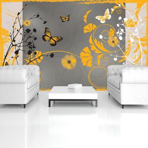 Foto tapeta - Narančasti leptiri (152,5x104 cm)