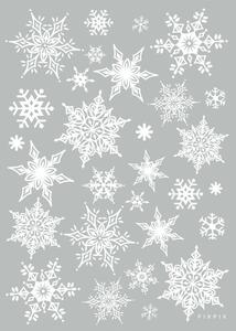 Set od 30 božićnih naljepnica Ambiance Christmas White Flakes