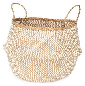 Svijetla košara za pohranu od morske trave Compactor Zic Zac, ⌀ 45 cm