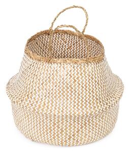 Svijetla košara za pohranu od morske trave Compactor Zic Zac, ⌀ 45 cm
