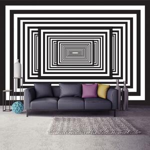 Foto tapeta - Bijeli i crni 3D tunel (152,5x104 cm)