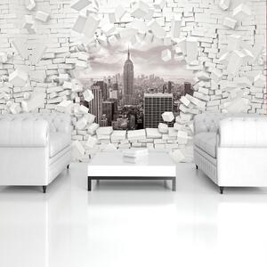 Foto tapeta - New York i 3D Brickwall (152,5x104 cm)