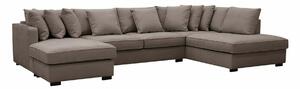 Kutna garnitura Tivsoe 106, Smeđa, 81x335x210cm
