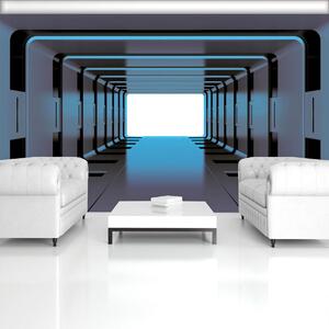Foto tapeta - Plavi 3D tunel (152,5x104 cm)