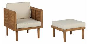 Vrtna fotelja Camenou 105, Beige, Svijetlo drvo, 76x65x65cm, Bagrem