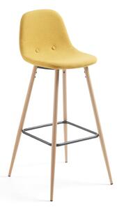 Žuta barska stolica boje senfa Kave Home Nilson