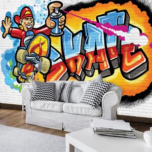 Foto tapeta - Šareni grafiti - skateboard (152,5x104 cm)