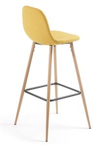 Žuta barska stolica boje senfa Kave Home Nilson