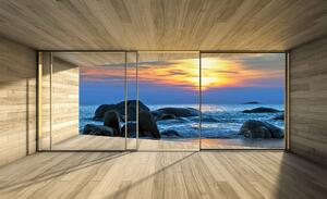 Foto tapeta - Moderna kuća uz more (152,5x104 cm)