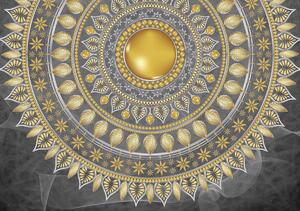 Foto tapeta - Mandala - srebrna (152,5x104 cm)