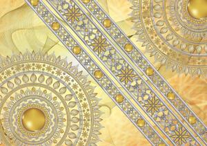 Foto tapeta - Mandala u zlatu - dijagonalno (152,5x104 cm)