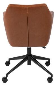 Smeđa uredska stolica od umjetne kože s kotačima Actona Nora