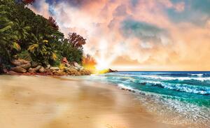 Foto tapeta - Zalazak sunca na obali (152,5x104 cm)