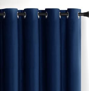 Tamno plava zavjesa za djelomično zamračenje od samta 140x270 cm Eyelets – Restilo