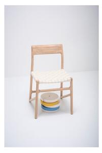 Blagovaonska stolica od punog hrasta s bijelim sjedištem Gazzda Fawn