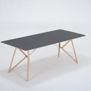 Blagovaonski stol od punog hrasta s crnom pločom Gazzda Tink, 200 x 90 cm