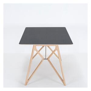 Blagovaonski stol od punog hrasta s crnom pločom Gazzda Tink, 220 x 90 cm