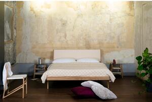 Krevet od punog hrasta s bijelim uzglavljem Gazzda Fawn, 140 x 200 cm
