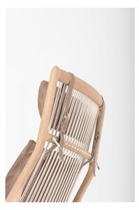 Fotelja s masivnom hrastovom konstrukcijom i sjedalom od smeđe bivolje kože Gazzda Dedo