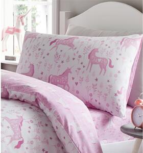 Black Friday - Ružičasta dječja posteljina s motivom jednoroga Catherine Lansfield, 135 x 200 cm