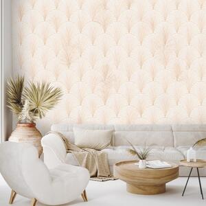 Tapeta bež art deco geometrija