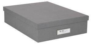 Siva kutija za pohranu s natpisom za dokumente Bigso Box of Sweden Oskar, veličina A4