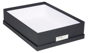 Tamno siva kutija za pohranu s natpisom za dokumente Bigso Box of Sweden Oskar, veličina A4