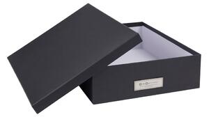 Tamno siva kutija za pohranu s natpisom za dokumente Bigso Box of Sweden Oskar, veličina A4