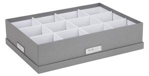 Siva kutija za odlaganje s 12 pretinaca Bigso Box of Sweden Jakob, 31 x 43 cm