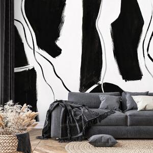 Tapeta minimalistički crno-bijeli potezi kistom