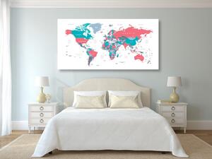 Slika na plutu zemljovid svijeta u pastelnom tonu