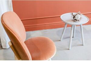 Terakot narančasta baršunasta fotelja s konstrukcijom od drva jasena s kožnim detaljima EMKO Naïve
