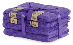 Set od 2 tamno ljubičasta velika ručnika i 4 mala ručnika DecoKing Bamby Purple