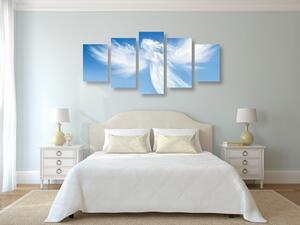 5-dijelna slika anđeo u oblacima
