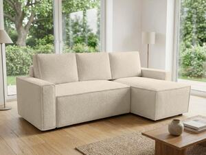 Razvlačna kutna garnitura L SMART BOUCLE 232x143 cm, krem, univerzalna