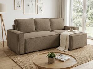 Razvlačna kutna garnitura L SMART BOUCLE 232x143 cm, tamno bež, univerzalna