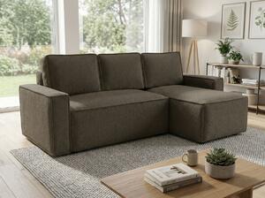 Razvlačna kutna garnitura L SMART BOUCLE 232x143 cm, sivo-smeđa, univerzalna