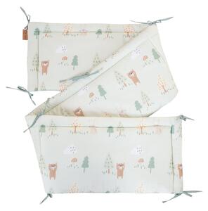 Svijetlo zelena pamučna ograda za dječji krevet 170 cm Woodland Buddies – Roba