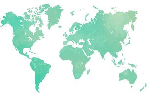 Slika na plutu zemljovid svijeta u zelenoj nijansi