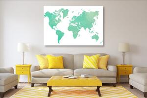 Slika na plutu zemljovid svijeta u zelenoj nijansi