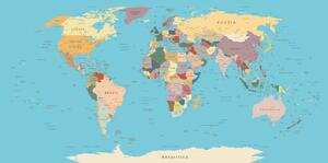 Slika na plutu zemljovid svijeta s nazivima