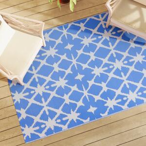 VidaXL Vanjski tepih plavo-bijeli 140x200 cm PP